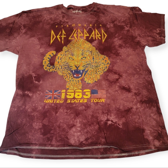 Epic Other - Def Leppard Tie Dye 1983 Band T-Shirt Men’s Size Large 100% Cotton Large NEW!